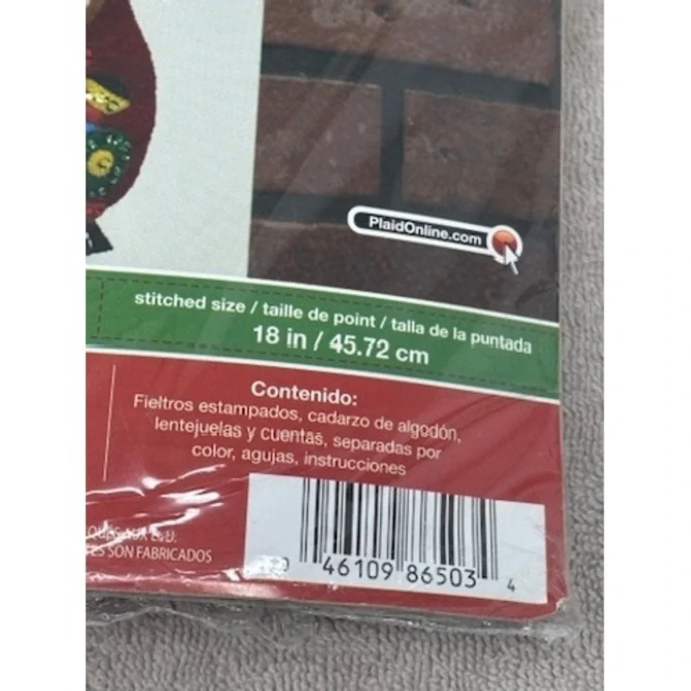 Bucilla Teddy Bear Santa Felt Christmas Stocking Kit 18 Inch HB86503‎ DIY New